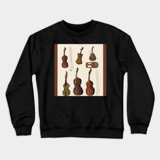 Antique Violin Viola, and Cello Crewneck Sweatshirt